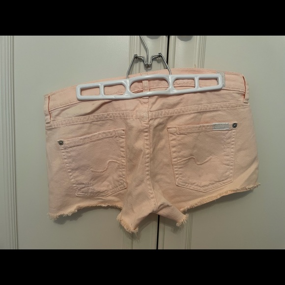 7 for All Mankind Pink Denim Shorts - Picture 3 of 4